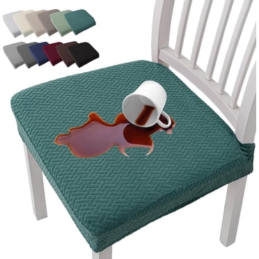 Getoverfinish Waterproof Jacquard Chair Covers, Waterproof Seat Covers for Dining Chairs, Forros para Sillas De Comedor, Stretch Jacquard Dining Chair Cover (Green,2PCS)