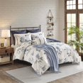 thumbnail image 2 of Madison Park Zennia Ensemble de Literie 7 Pcs en Polyester avec Couverture Bleue, 2 of 19