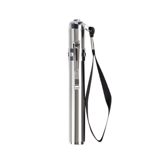 Lampe de Poche Stylo Miniature Argentée à Haute Luminosité en Acier Inoxydable, Torche Portable pour Camping, Randonnée, Plein Air, Lumière d'Urgence, Pile Aaa Alimentée #E1312