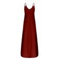 thumbnail image 3 of LSLJS Robe d'Été Décontractée Aguichant pour Femme, Sans Manches, à Col Rond, Unie, avec Fente, Grande Taille, 3 of 4