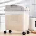 thumbnail image 1 of RKSTN Storage and Organization Large Airtight 20Lb Rice Container, Food Storage Cereal Container, Pet Dog Food Container With Wheels + Measuring Cup, Flour Grain Container For Household Storage Bins, 1 of 8