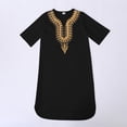 thumbnail image 2 of T-shirts Garçons Enfants Classique Africain Dashiki Décontracté Ample Manches Courtes Robe Musulmane Noir 3-4 Ans, 2 of 3