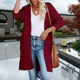 thumbnail image 1 of Qetyuw Womens Mid Length Cardigan Sweaters Oversized Knit Long Sleeve Open Front Cardigans Solid Casual Coat, 1 of 9
