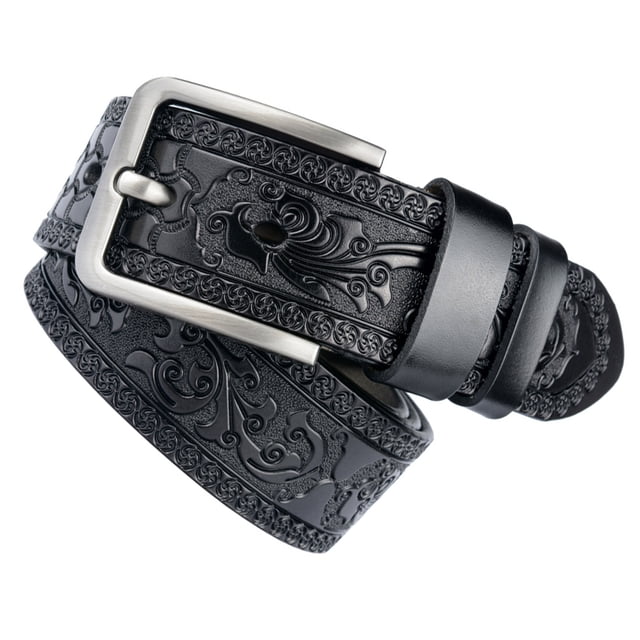 Thinsony Fashionable And Functional Fashion Printing Belt For Men Flexible And Smooth Black 115cm 1Set