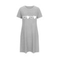 thumbnail image 5 of Chemises de Nuit Imprimées pour Femmes Manches Courtes T-Shirts de Nuit Vêtements de Nuit Décontractés Robe de Pyjama Imprimée Douce et Confortable Robe de Sommeil Classique Chemises de Nuit Gris G, 5 of 5