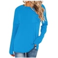 thumbnail image 1 of Timegard Womens Tops Crewneck Long Sleeve Drop Shoulder Basic Tee Fall Casual Loose Tops with Pocket, 1 of 5