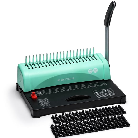 OFFNOVA Binding Machine, 21-Hole 450 Sheets Paper Comb Punch Binder Machine for Letter Size / A4 / A5 Paper, Easy to Punch Handle, Adjustable Margin