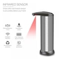 thumbnail image 3 of Stainless Steel Automatic Soap Dispenser  Infrared Sensor Touchless Soap Dispenser with Waterproof Base for Restaurant Kitchen Bathroom Hotel - 250ML, 3 of 8