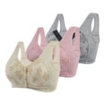 thumbnail image 1 of Posijego 3 Pack Womens Front Closure Bra Plus Size Wireless Everyday Bra No Underwire Full Coverage Bra for Women, 1 of 3