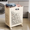 thumbnail image 4 of Tyidzon Foldable Laundry Baskets With Wheels Multi Functional Portable Dirty Clothes Hamper With Wheels Organization Toy Storage Basket With Handle For Bathroom Apartm, 4 of 6