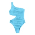 thumbnail image 5 of Cameland Women's Summer Skin-friendly Fashion Solid Color One Shoulder One-Piece Bikini Set, 5 of 5