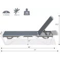 thumbnail image 2 of Domi Outdoor Living Aluminum Chaise Lounge Chair with Adjustable Backrest, All-Weather Textilene, and Side Table for Pool, Deck, Lawn, Backyard (1 Gray Chair with 1 Table), 2 of 7