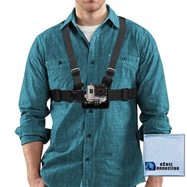 Harnais de Poitrine Ajustable pour Toutes les Caméras GoPro Hero avec Chiffon en Microfibre eCostConnection