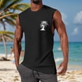 thumbnail image 3 of Summer Fashion Men's Vest Coconut Tree Small Pattern Shoulder Design Minimalist Style Casual Sleeveless Top, 3 of 6