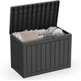 thumbnail image 1 of Coffre de Terrasse en Résine de 45 Gallons – Rangement Extérieur Étanche et Verrouillable pour Meubles de Patio, Outils de Jardin (Noir), 1 of 7