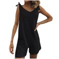 thumbnail image 2 of Styesk Shorts pour Femmes Mode Femme Été Uni Poche Décontracté Sans Manches Combinaison à Bretelles, 2 of 7