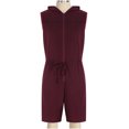 thumbnail image 4 of DPTALR Men's Drawstring Elastic Solid Color Hooded Outer Wear Sports Sexy Jumpsuit, 4 of 9
