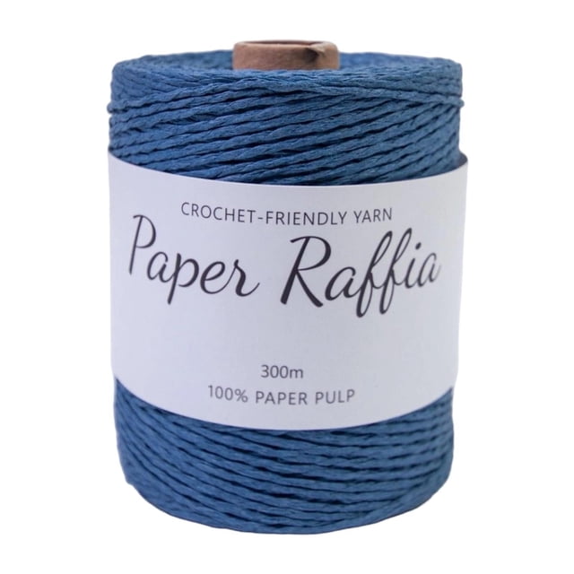 Abbracc Raffia Paper Ribbon Paper Rope Round Twine String 300M/328 Yards Yarn Thread Raffia Ribbon for Crocheting Bags Nesting Basket Dark Blue