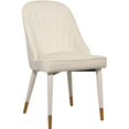 thumbnail image 3 of Meridian Furniture Belle Dining Chair, Cream Velvet (Set of 2), 3 of 5