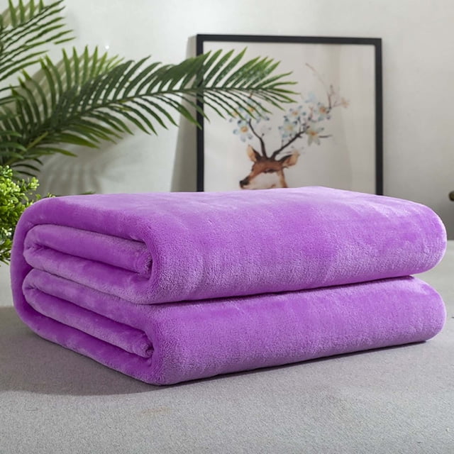 Summer Savings Clearance! Gspmoly Solid Color Flannel Blanket Summer Conditioning Blanket Office Nap Blanket -Layer Double-Sided Flannel Blanket All Season Thin Blanket Summer Savings Clearance