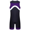 thumbnail image 3 of Sxiwei Men's Sun Protection Jumpsuit Sleeveless Rash Guard Zipper Bodysuit Swimwear Surfing Bathing Purple M, 3 of 7