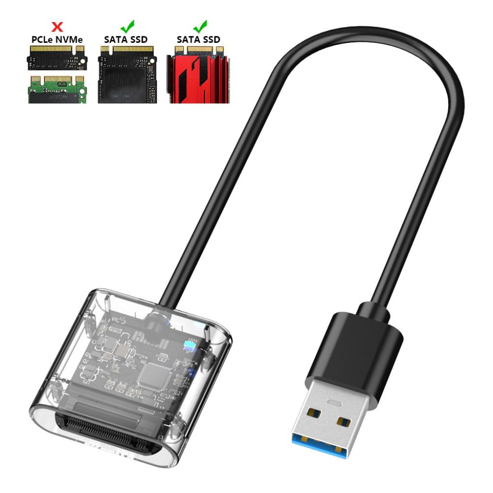 Drive Transparent USB 3.0 Gen1 SSD Enclosure M.2 NGFF State Hard Drive Enclosure Not Inclube Hard Disk