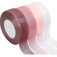 thumbnail image 1 of 4 Rolls Organza Ribbon, Pink Chiffon Ribbon For Lmell Gift Wrapping, Sheer Ribbon Gift, 1 of 5
