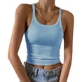 thumbnail image 1 of Timegard Womens Tank Tops Square Neck Ribbed Camis Slim Casual Workout Sleeveless Top Blouse Basic Tee, 1 of 6