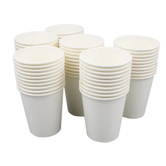 50pcs White Disposable Paper Cup Handmade Pure White Paper Cup Tea Cup Taste Cup Soy Milk Cup Drink Water Thicken Cup Set 2 Coffee Mug Set with Words Vacuum Insulated Coffee Mug Ceramic Mug 12oz