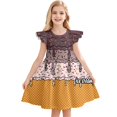 thumbnail image 1 of Robes d'Été pour Filles Décontractées Sans Manches à Col Rond, Manches Volantées, Robe de Jeu pour Tout-Petits et Enfants pour l'Extérieur, le Quotidien et les Activités Scolaires, 1 of 4