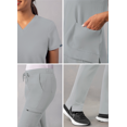 thumbnail image 4 of Adar Addition Go-Basic Scrub Set For Women - Slim V-Neck Scrub Top & Skinny Cargo Scrub Pants, 4 of 7