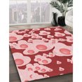 thumbnail image 3 of Ahgly Tapis d'Intérieur Lavable en Machine Carré Transitionnel Rose Profond, 5 Pieds Carré, 3 of 7