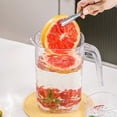 thumbnail image 5 of Dvruxg Plastic Pitcher with Lid, Clear Ice Tea Pitcher for Fridge, Large Water Jug Beverage Pitcher with 3 Water Cup(Green), 5 of 5
