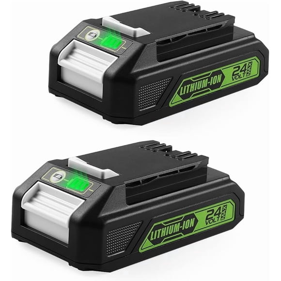 2Pack Replacement Green-works 24V Lithium Battery 3.0Ah 29842 29852 29322 BAG709 BAG710 20352 22232 2508302