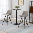 thumbnail image 2 of HOMCOM Bar Height Bar Stools Set of 2, Microfiber Cloth Bar Chairs, 2 of 10