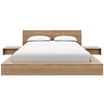 thumbnail image 1 of Nexera Kanso 4-Piece Queen Size Low Platform Bedroom Set, Brown Oak, 1 of 7