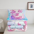 thumbnail image 4 of Erosebridal Cute Axolotl Bedding Full Comforter Set for Girls, Stars Reversible, 3-Piece, 4 of 6