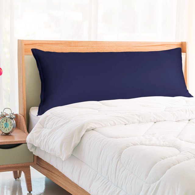 PiccoCasa 1Pc Pillowcase Zipper Long Staple Cotton, King Navy Blue