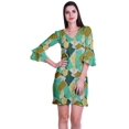 thumbnail image 1 of Moomaya Robe Courte Imprimée pour Femmes, Manches Évasées, Coupe Droite, Robes pour Femmes, Vêtements d'Été Décontractés, 1 of 6