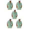 thumbnail image 2 of pitrice Men Shirt Casual Short Sleeve Breathable Replacement Button Down Solid Color Fashionable Home Dating Shirts Top Green M 5Set, 2 of 6