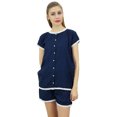 thumbnail image 1 of Bimba Ensemble de Pyjama en Dentelle Brun pour Femmes à Boutons, Chemise de Nuit en Rayonne et Short, Robe-10, 1 of 11