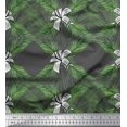 thumbnail image 1 of Soimoi Gris Voile de Coton Tissu Imprimé Pin & Feuilles par Yard 58 Pouces de Large, 1 of 3