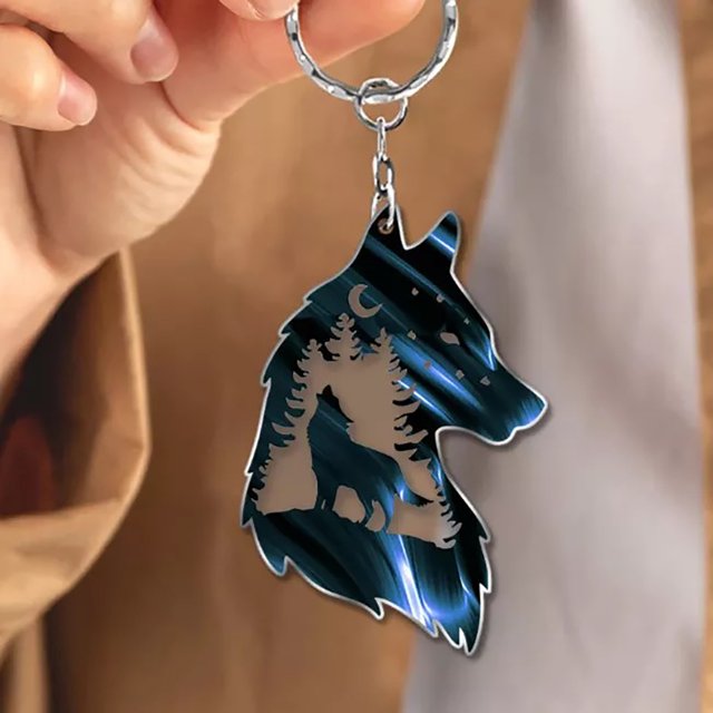 KITTEHIGM Wolf Key Chain Plateau Wolf Key Chain, Plateau Wolf Decoration, Wolf Key Chain Gift, Key Decoration Womens Deals #55