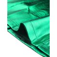 thumbnail image 5 of Unique Bargains Jupe Trapèze Taille Haute Métallisée Mini pour Femme avec Fermeture Éclair devant, Vert, m, 5 of 5