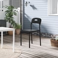 thumbnail image 3 of EastVita Outdoor Patio Dining Chairs 1PC - Stackable Plastic Kitchen Chairs - Steel Legs Support - Waterproof and Stain-Resistant - Easy Assembly - Suitable for Indoor and Outdoor - Black, 3 of 7