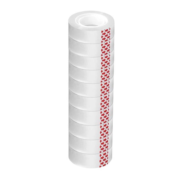 Transparent Tape Refill Rolls, 10-pack Clear Tape for Dispenser, 0.9x0.7-inch Adhesive for Office, Home Use,No Iron,YISHFHP,white