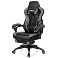 thumbnail image 1 of Gymax Office Computer Desk Chair Gaming Chair Adjustable Swivel w/Footrest Grey, 1 of 10