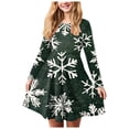 thumbnail image 1 of Zanarzt Robe à Manches Longues pour Fille Robe de Noël pour Fille Imprimé Bal Fête Fête de Noël Robes pour Fille Vert, 13-14 Ans, 1 of 5