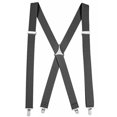 thumbnail image 1 of Mens Elastic X-Back Adjustable Straight Clip On Suspenders - Grey (Regular 46" Long), 1 of 6