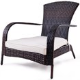 thumbnail image 1 of Gymax Wicker Rattan Patio Porch Deck Adirondack Chair Seat Cushion Mix Brown Outdoor, 1 of 10